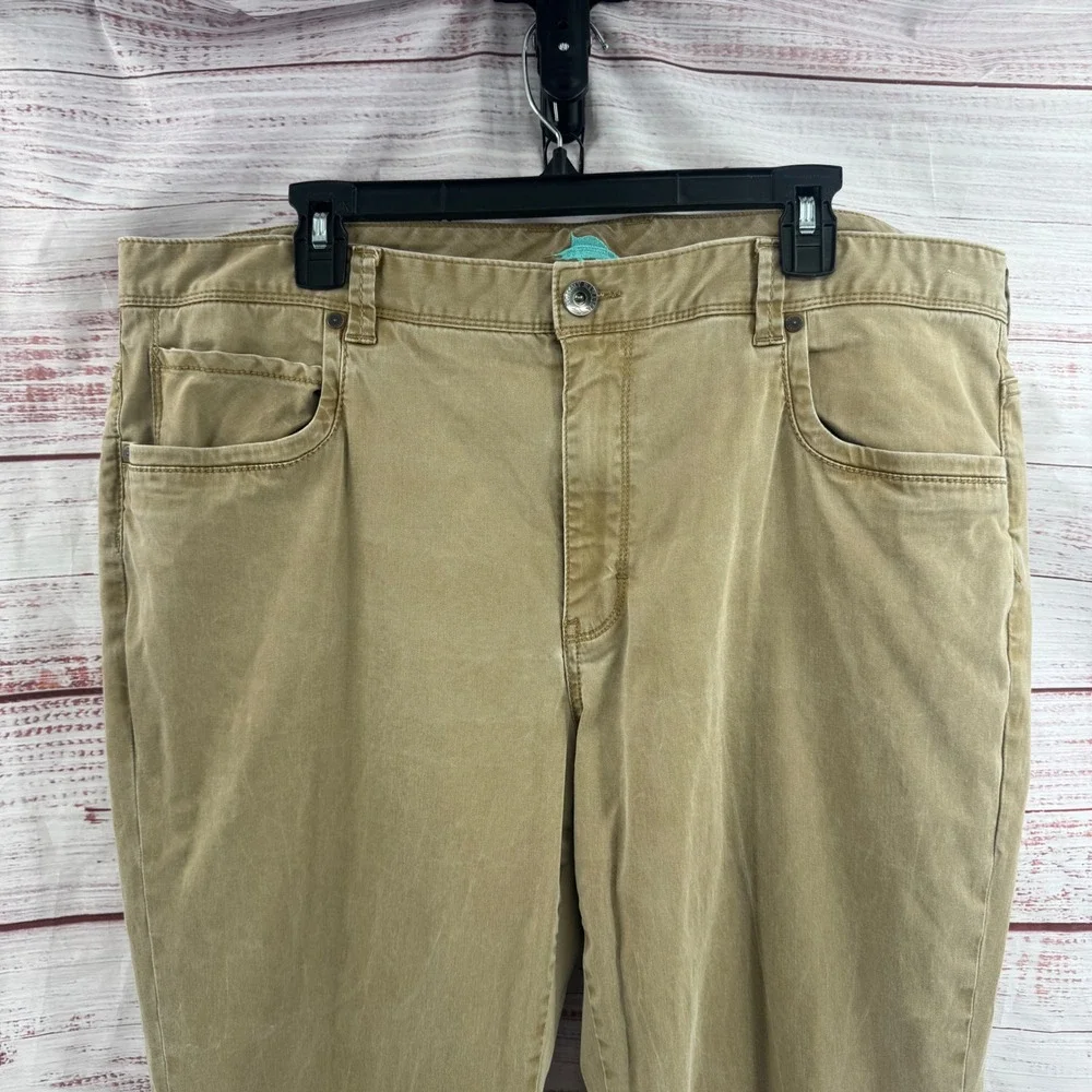 Tommy Bahama Boracay 5-Pocket Pants Mens 42x30 Khaki Tan Cotton Tencel Stretch